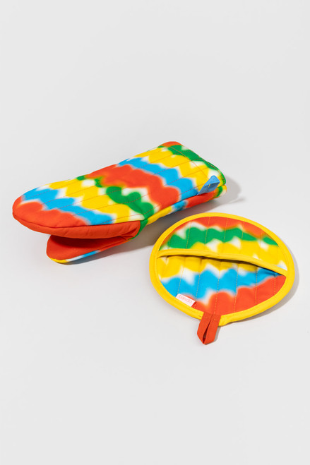 Oven Mitt And Pot Holder Set Squiggles