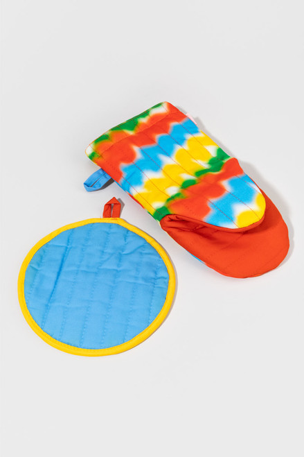 Oven Mitt And Pot Holder Set Squiggles