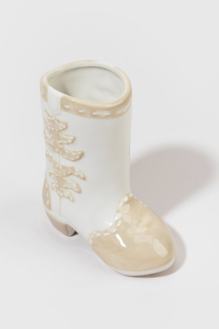 Ceramic White Boot Vase