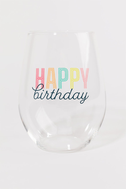 Happy Birthday Wine Glass