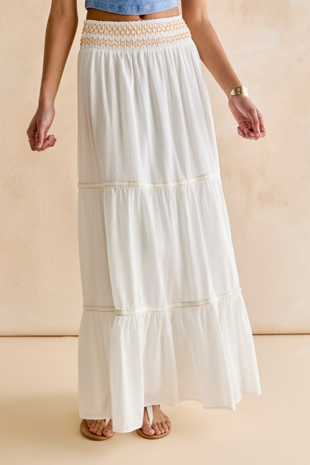 Harlee Tiered Smock Waist Maxi Skirt