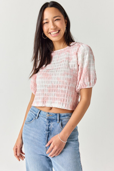 Davena Crew Neck Tie Die Top