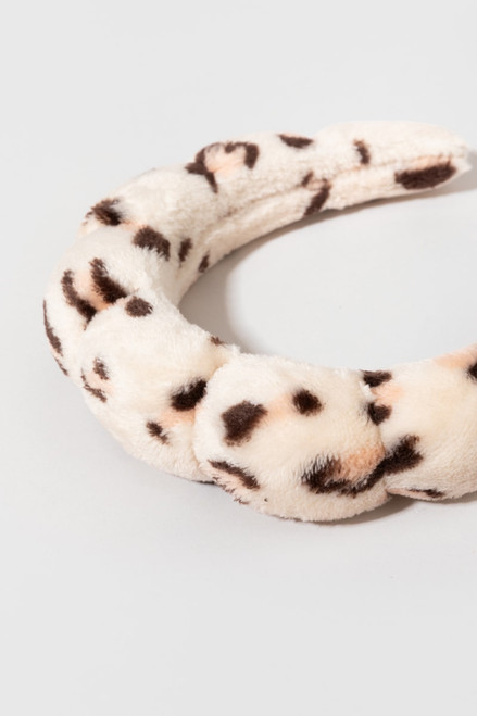 Leslie Leopard Puffy Spa Headband