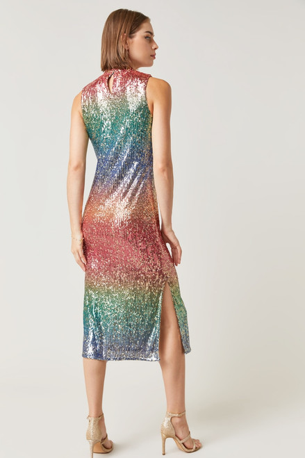 Joss Rainbow Sequin Midi Dress