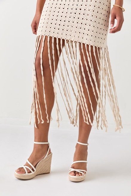 Brenda Crochet Fringed Bottom Mini Dress