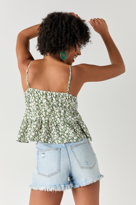 Melisa Floral Front Bow Tank Top