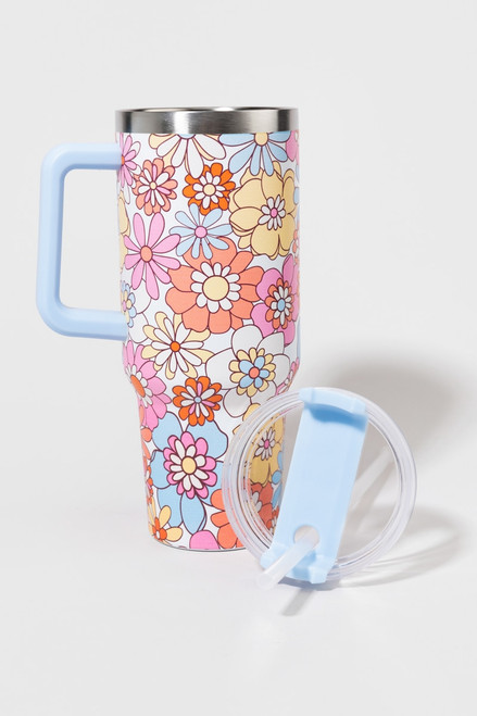 Sammy Floral Print 40oz Stainless Steel Tumblr