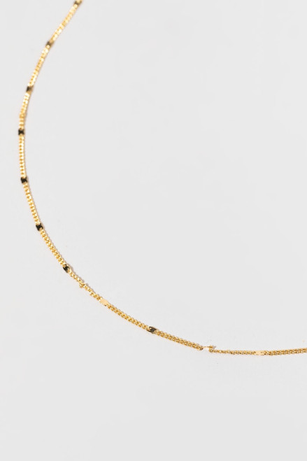 Victoria 14K Flat Gold Chain Necklace
