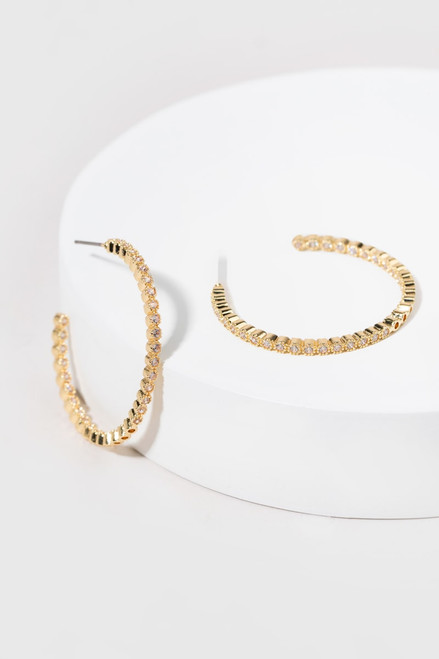 Amy Delicate Gold And Crystal Circle Hoops