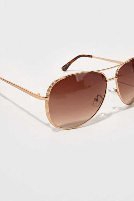 Allison Tortoise Shell Handle Metal Aviators