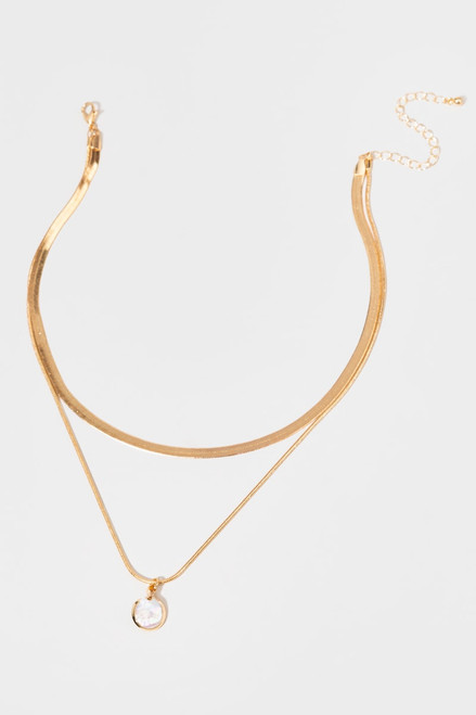 Leona Snake Chain Pendant Layered Necklace