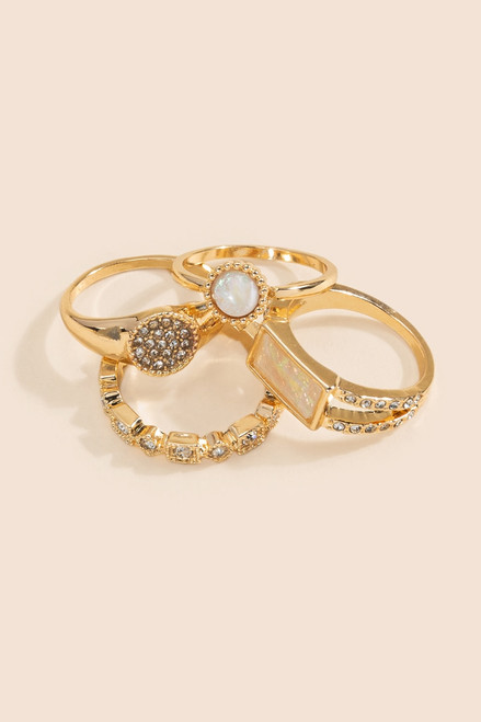Esme Opal Four Ring Set