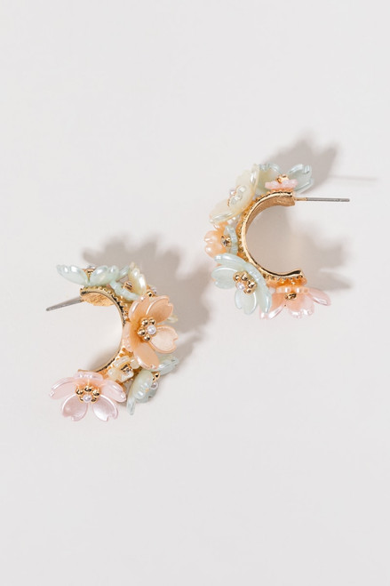Olga Chunky Multi Shell Flower Hoops