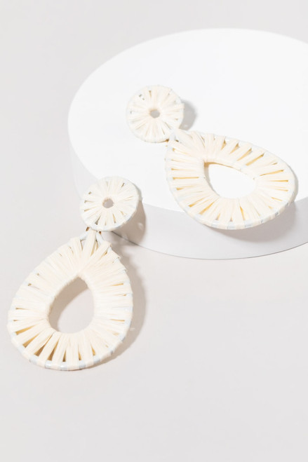 Frances Raffia Wrap On Circle Drop Earrings