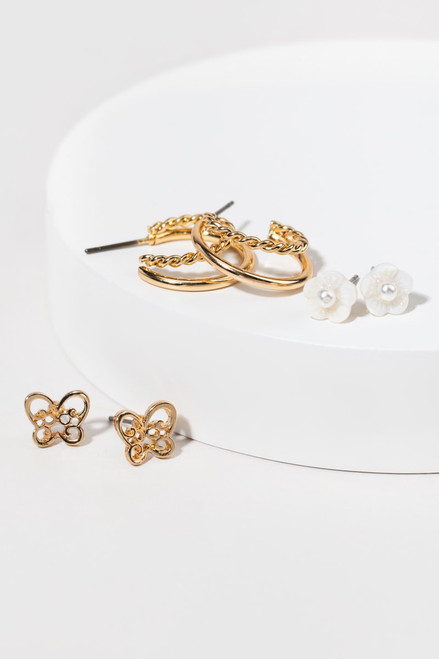 Heidi Flower Butterfly Bead Earrings Set