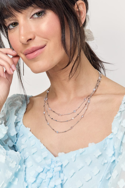 Joanne Crystal Station Layered Necklace