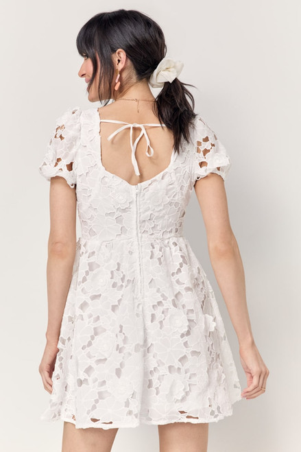 Sylvia Floral Lace Waisted Dress