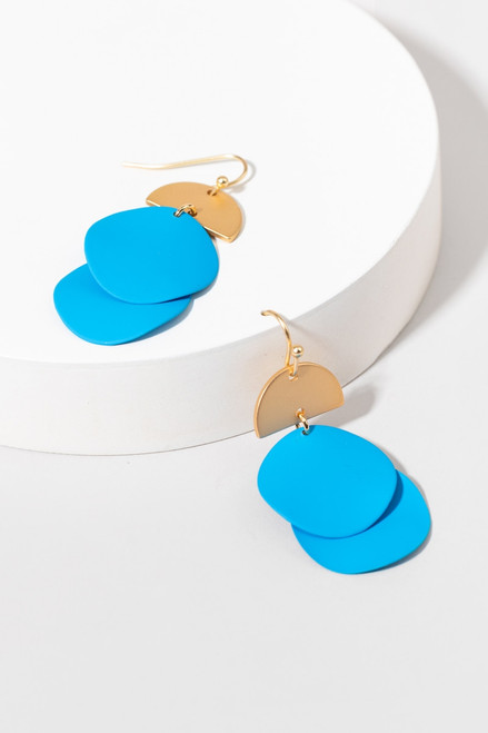 Tammy Matte Painted Double Circle Drop Earrings