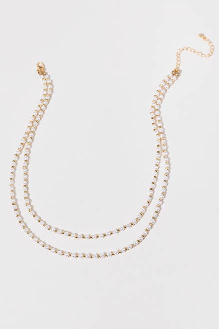 Nelly Pearl Gold Ball Necklace
