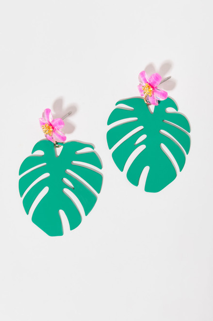 Madeline Monstera Leaf Earrings