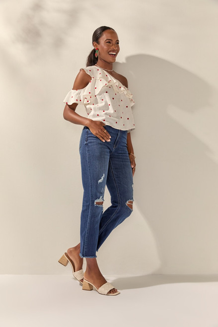 Piper Cold Shoulder Polka Dot Blouse