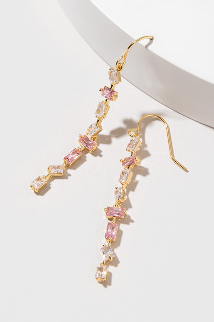 Cecilia Falling Crystal Baguette Drop Earrings