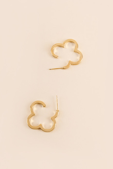 Yasmine 14K Dip Clover Hoops