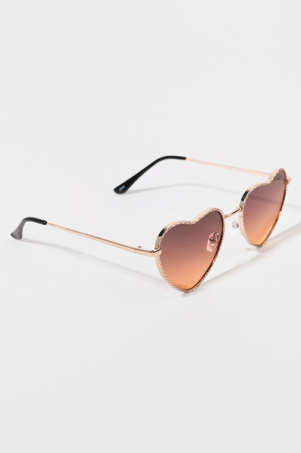 Jenny Metal Heart Aviator Sunglasses