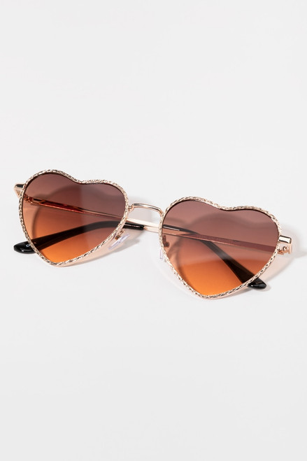 Jenny Metal Heart Aviator Sunglasses