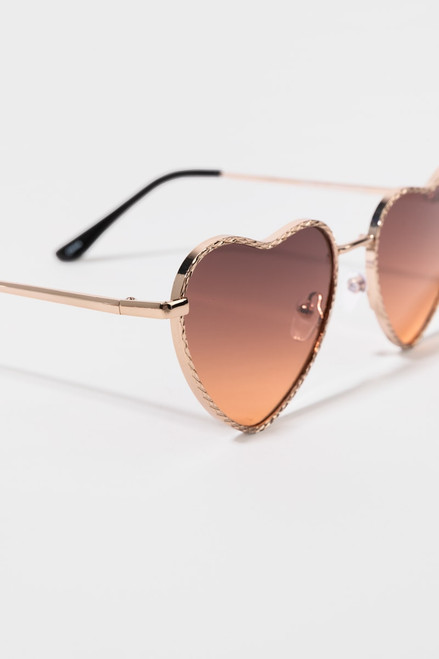 Jenny Metal Heart Aviator Sunglasses