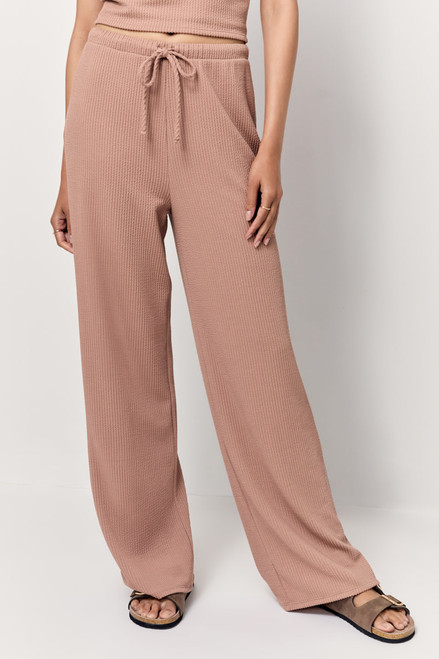 Brooke High Rise Rib Knit Wide Leg Sweatpants