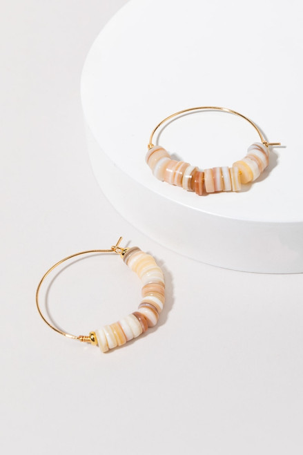 Lilianna Shell Disc Hoop Earrings