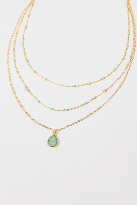 Morgana Three Row Stone Necklace