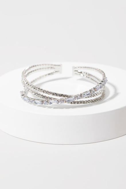 Teri Crossover Baguette Crystal Bracelet