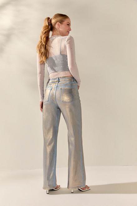 Shannon Metallic Coated Denim Jeans