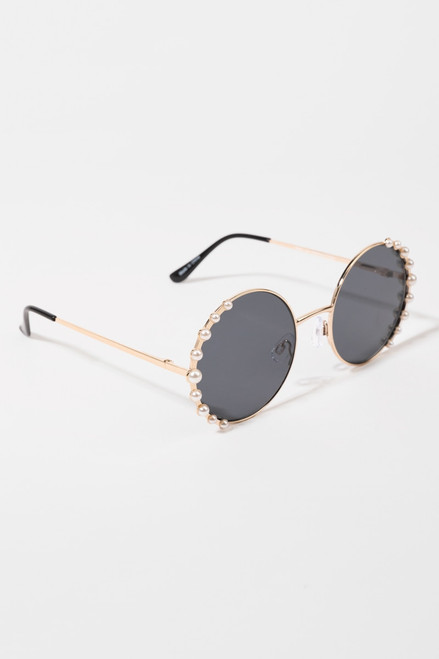 Becky Pearl Side Round Sunglasses