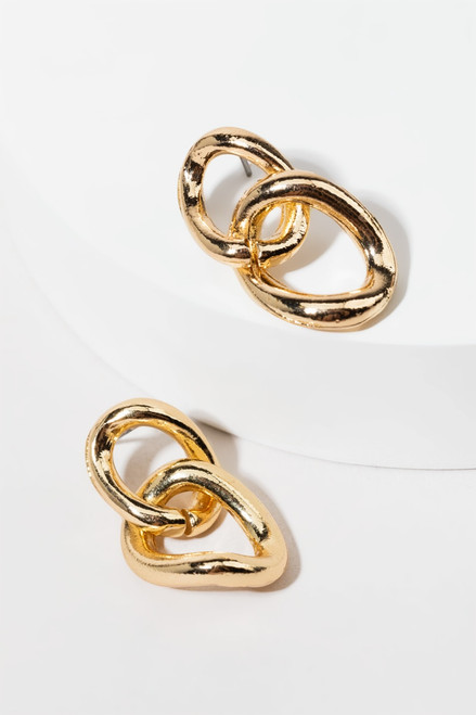 Sasha Thick Chain Link Gold Drop Earrings