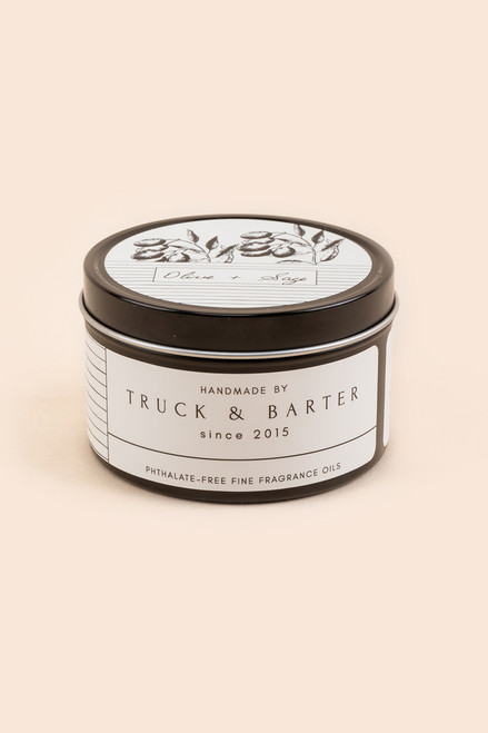 Truck & Barter Olive + Sage Candle Tin