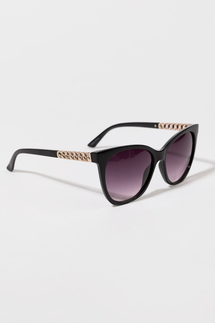 Fay Gold Accent Rounded Cat Eye Sunglasses