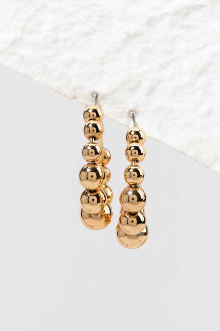 Kendra Graduating Gold Ball Hoop Earrings