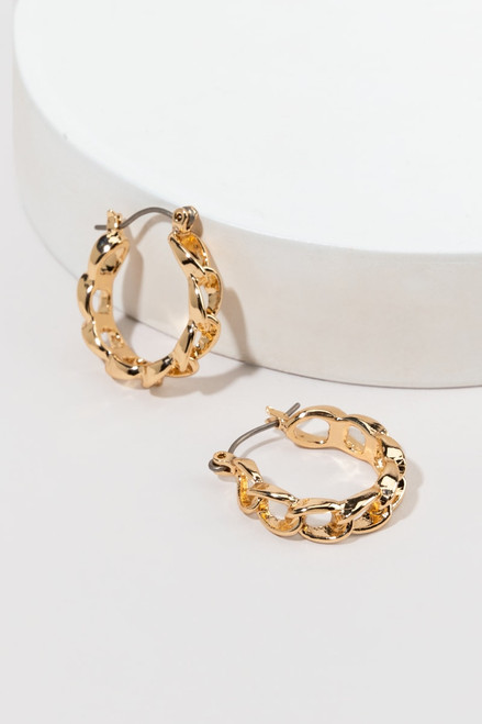 Erika Gold Chain Hoop Earrings
