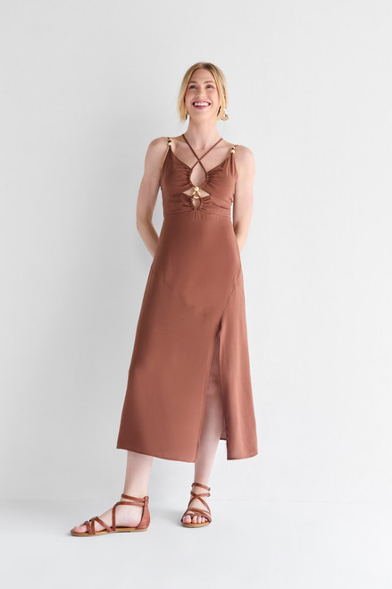 Annie Ruched Midi Dress