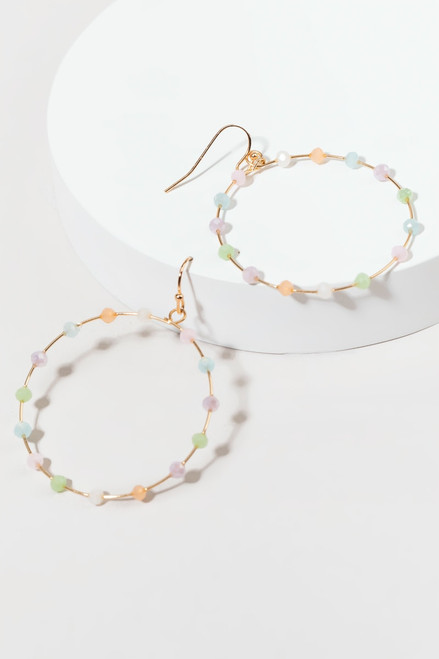 Carol Multi Glass Station Circle Drop Earrings