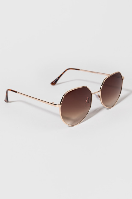 Jen Teardrop Aviator Gold Sunglasses