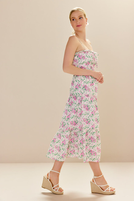 Shirley Floral Tie Front Midi Dress