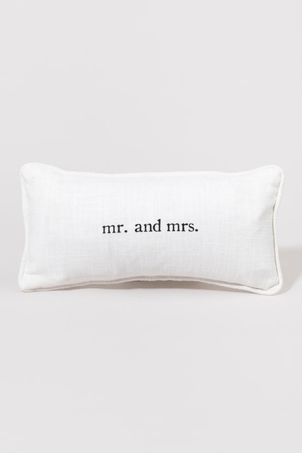 Mr And Mrs Embroidered Pillow
