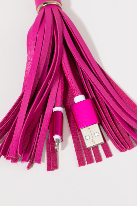 Pink Charging Tassel Key Chain