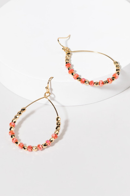 Mary Beaded Metal Teardrop Earrings