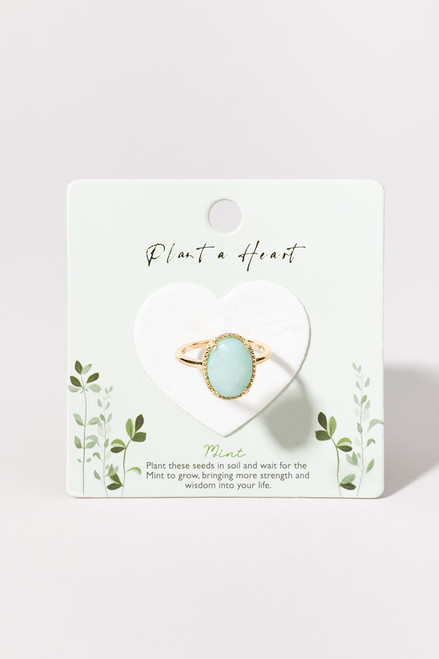 Plant A Heart Mint Opal Carded Ring