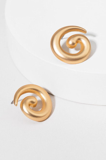 Kristine Worn Gold Swirl Earrings